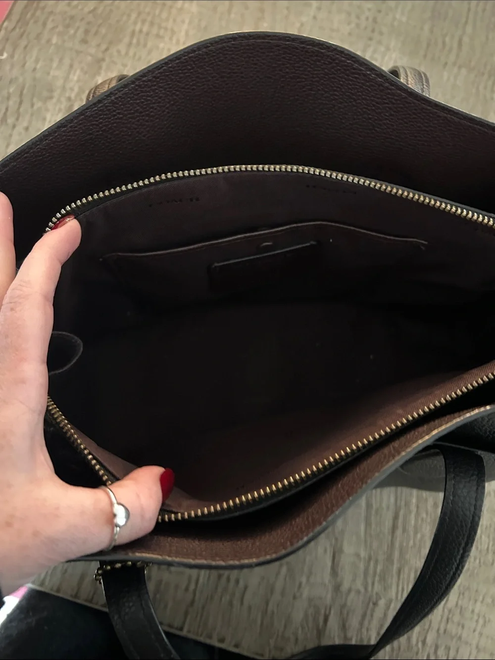 Coach structured leather